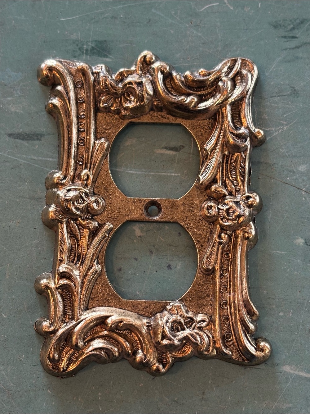 Vintage Ornate Outlet Cover Plate - Gold